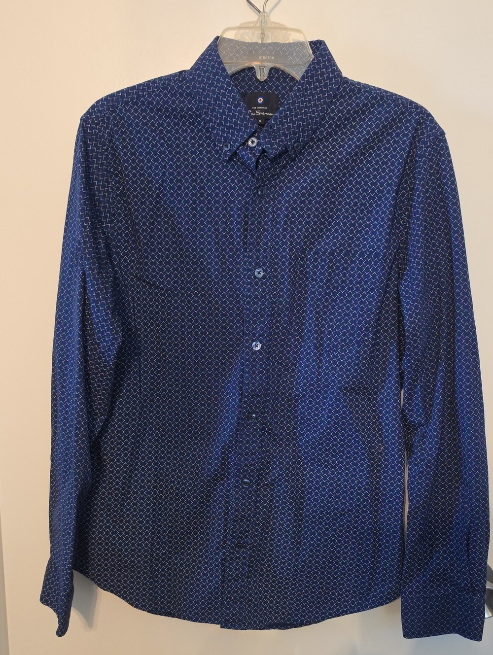 Ben Sherman Navy Blue Micro Pattern Dress Shirt